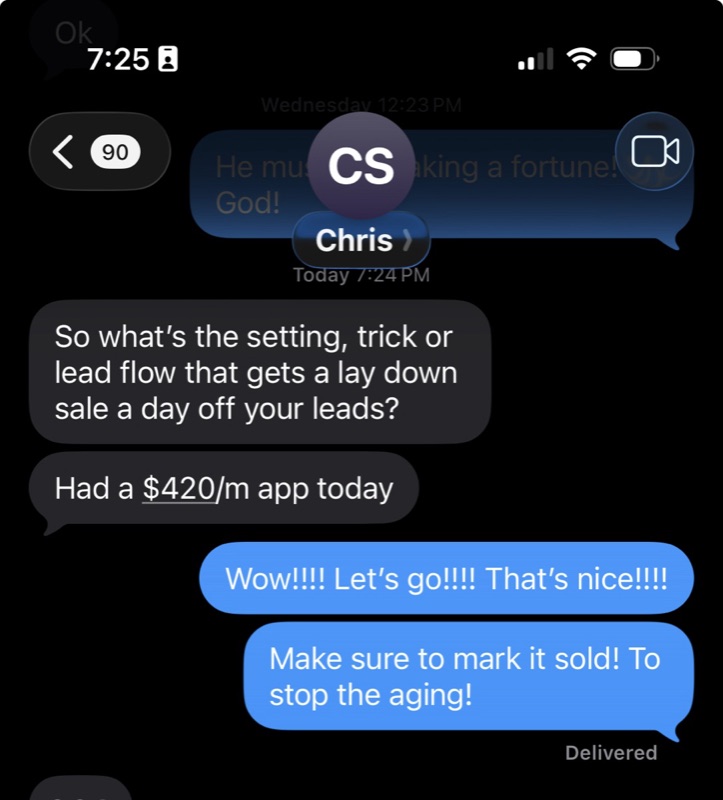 Real G.O.A.T. Leads agent win — leaderboard post, SMS, or policy issued