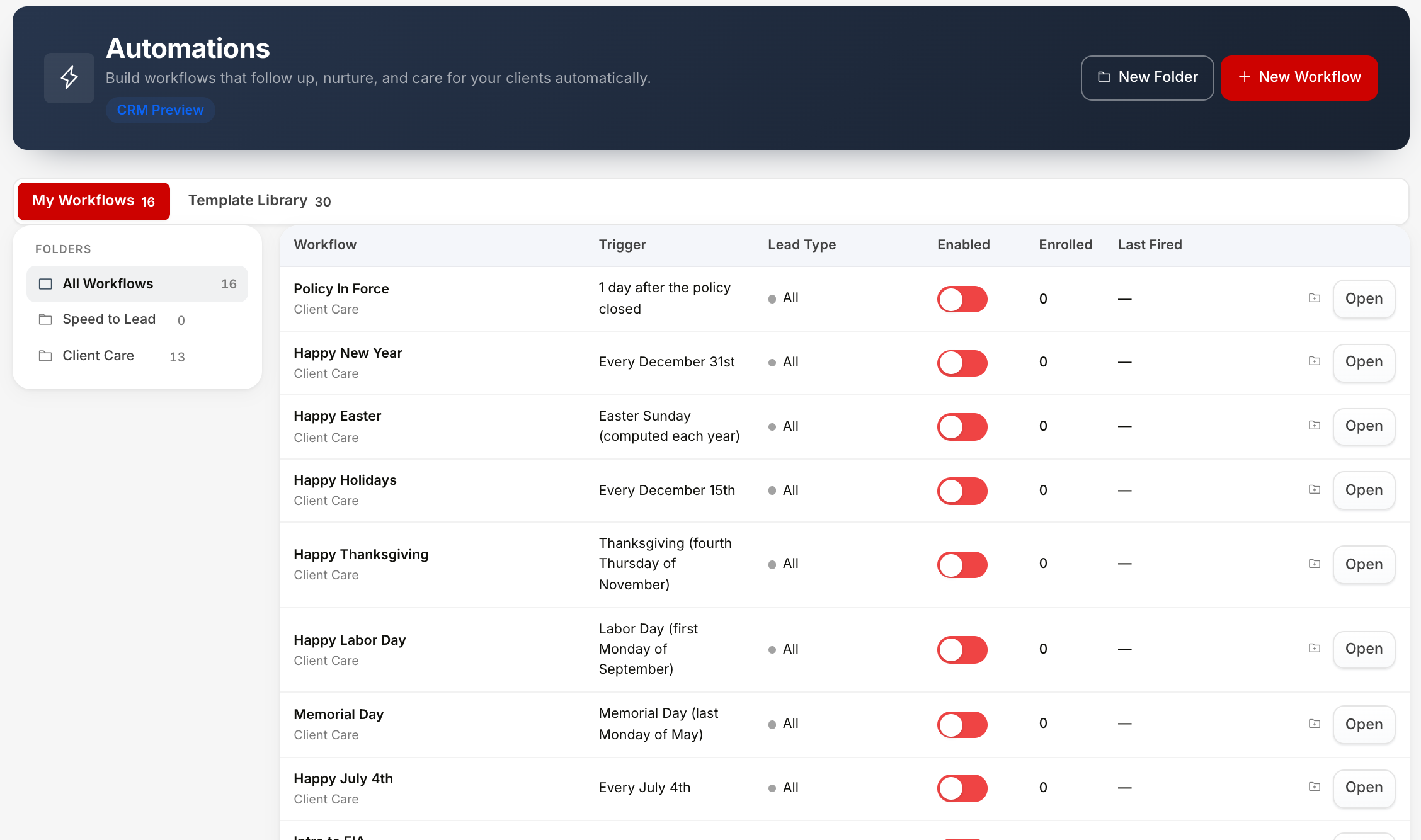 GOAT CRM Automations — follow-up and client-care workflows that run themselves