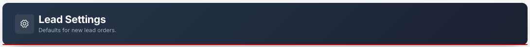 The Lead Settings page header in GOAT Leads