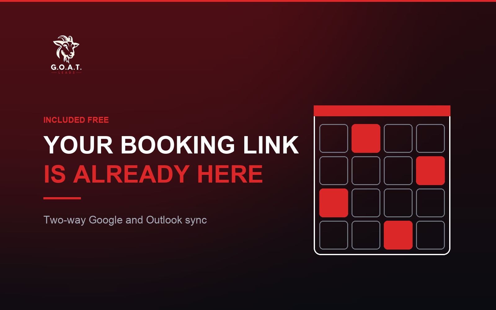 Your booking link is already here - two-way Google and Outlook sync, included free